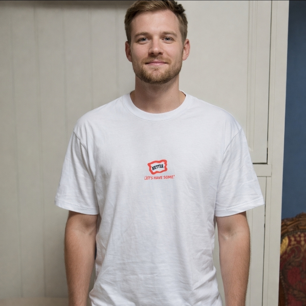 Icecream White Tee with Red Accent